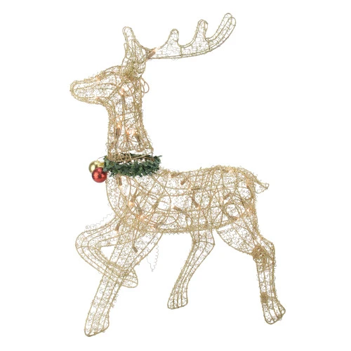 Northlight Lighted Prancing Reindeer Christmas Outdoor Decoration - 25.5" - Gold - Clear Lights 1 Northlight Lighted Prancing Reindeer Christmas Outdoor Decoration - 25.5" - Gold - Clear Lights
