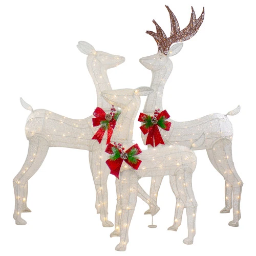Northlight LED Lighted Reindeer Family Outdoor Christmas Decorations - Warm White - Set Of 3 2 Northlight LED Lighted Reindeer Family Outdoor Christmas Decorations - Warm White - Set Of 3 - Image 2
