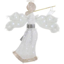36" LED Lighted Lace Angel With Flute Outdoor Christmas Decoration -Winter Decor Store northlight ye92352 2 15124.1665611637