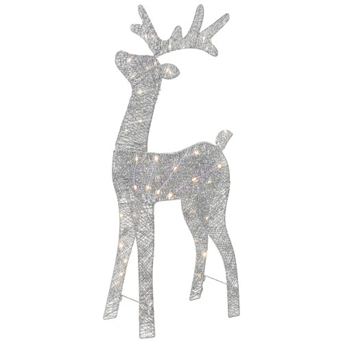 Northlight LED Lighted Glitter Reindeer Outdoor Christmas Decoration - 39.5" - Warm White 4 Northlight LED Lighted Glitter Reindeer Outdoor Christmas Decoration - 39.5" - Warm White - Image 4