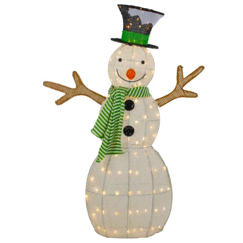 Northlight 43" LED Lighted Snowman With Top Hat And Green Scarf Outdoor Christmas Decoration 1 Northlight 43" LED Lighted Snowman With Top Hat And Green Scarf Outdoor Christmas Decoration