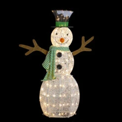 Northlight 43" LED Lighted Snowman With Top Hat And Green Scarf Outdoor Christmas Decoration 9 Northlight 43" LED Lighted Snowman With Top Hat And Green Scarf Outdoor Christmas Decoration -Winter Decor Store northlight ye92356 onblack 30119.1646269200