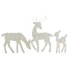 Northlight Set Of 3 LED Lighted White Reindeer Family Outdoor Christmas Decorations 29"