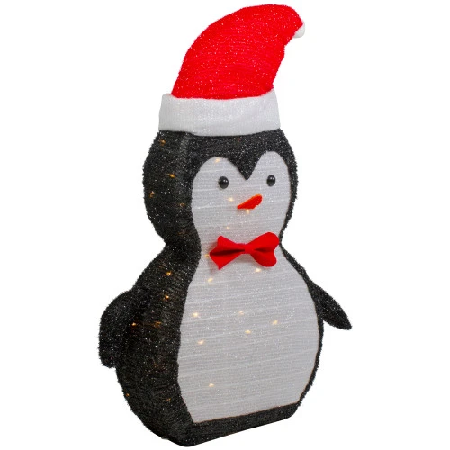 Northlight 28" LED Lighted Tinsel Penguin In Santa Hat Outdoor Christmas Decoration 4 Northlight 28" LED Lighted Tinsel Penguin In Santa Hat Outdoor Christmas Decoration - Image 4