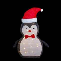 Northlight 28" LED Lighted Tinsel Penguin In Santa Hat Outdoor Christmas Decoration 9 Northlight 28" LED Lighted Tinsel Penguin In Santa Hat Outdoor Christmas Decoration -Winter Decor Store northlight ye92362 onblack 88100.1637152442