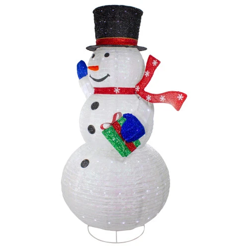Northlight LED Lighted Iridescent Twinkling Snowman Outdoor Christmas Decoration - 71" 5 Northlight LED Lighted Iridescent Twinkling Snowman Outdoor Christmas Decoration - 71" - Image 5
