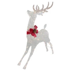 Northlight 56" LED Lighted Reindeer With Glitter Bow Outdoor Christmas Decoration -Winter Decor Store northlight ye92370 1 82308.1665611636