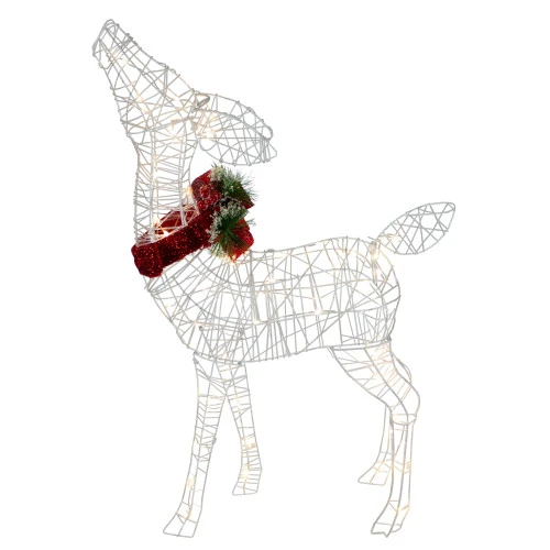 Northlight 35" LED Lighted Standing Reindeer With Bow Outdoor Christmas Decoration 3 Northlight 35" LED Lighted Standing Reindeer With Bow Outdoor Christmas Decoration - Image 3