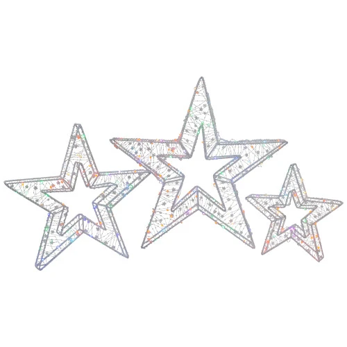 Northlight LED Lighted Multi-Function Outdoor Christmas Stars - 23" - Multicolor - Set Of 3 2 Northlight LED Lighted Multi-Function Outdoor Christmas Stars - 23" - Multicolor - Set Of 3 - Image 2