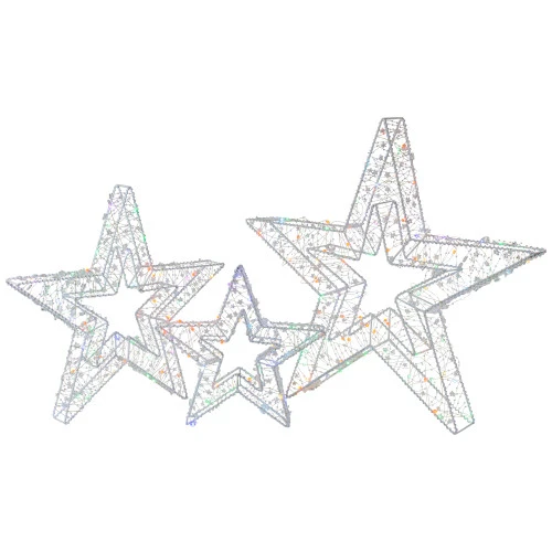Northlight LED Lighted Multi-Function Outdoor Christmas Stars - 23" - Multicolor - Set Of 3 4 Northlight LED Lighted Multi-Function Outdoor Christmas Stars - 23" - Multicolor - Set Of 3 - Image 4
