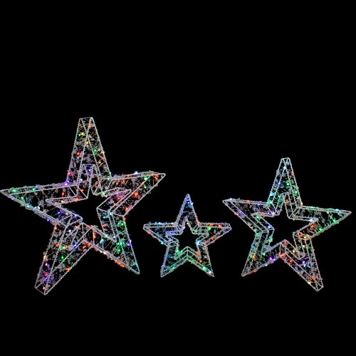 Northlight LED Lighted Multi-Function Outdoor Christmas Stars - 23" - Multicolor - Set Of 3 1 Northlight LED Lighted Multi-Function Outdoor Christmas Stars - 23" - Multicolor - Set Of 3