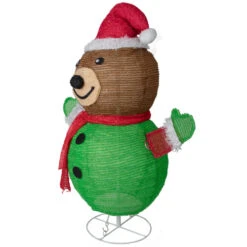 25" Pop-up Bear Wearing Santa Hat Outdoor Christmas Decoration 6 25" Pop-up Bear Wearing Santa Hat Outdoor Christmas Decoration -Winter Decor Store northlight ye93930 3 45252.1661968472