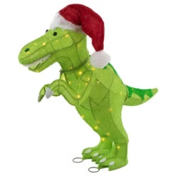 Northlight LED Lighted Tinsel Santa T-Rex Dinosaur Outdoor Christmas Decoration - 30" - Warm White 8 Northlight LED Lighted Tinsel Santa T-Rex Dinosaur Outdoor Christmas Decoration - 30" - Warm White -Winter Decor Store northlight ye93932 2 32058.1702056332