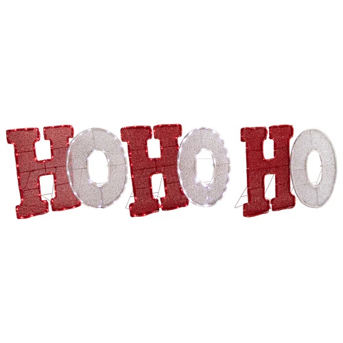 Northlight LED Lighted "Ho Ho Ho" Outdoor Christmas Decoration - 76.75" - Red And White Lights 4 Northlight LED Lighted "Ho Ho Ho" Outdoor Christmas Decoration - 76.75" - Red And White Lights - Image 4