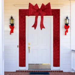 Northlight 8' Red LED Lighted Christmas Doorway Arch Decoration With Bow