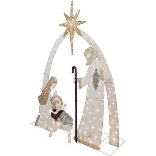 Northlight 41" LED Lighted Holy Family Nativity Scene Outdoor Christmas Decoration 4 Northlight 41" LED Lighted Holy Family Nativity Scene Outdoor Christmas Decoration - Image 4