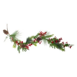 Northlight Berry Pine And Eucalyptus Artificial Christmas Garland - 5' X 10" - Unlit