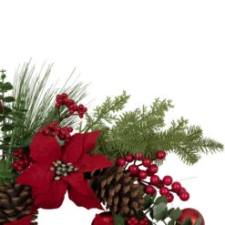 Northlight Berry And Poinsettia Artificial Christmas Wreath - 22" - Unlit -Winter Decor Store northlight yk93229 320copy 04050.1654189176
