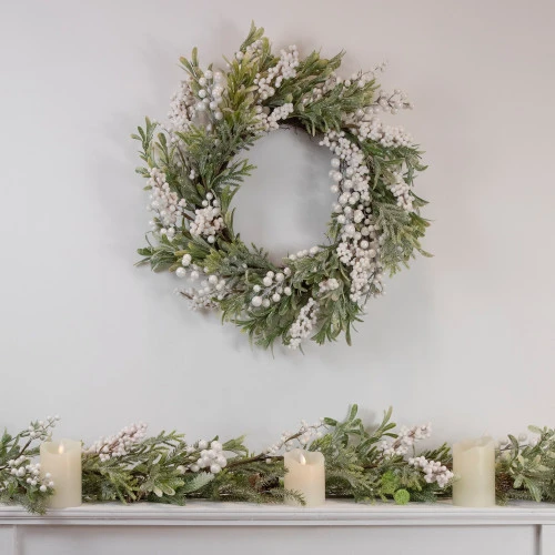 Northlight Artificial Christmas Garland With Frosted Foliage And Pinecones - 5' X 8" - Unlit 2 Northlight Artificial Christmas Garland With Frosted Foliage And Pinecones - 5' X 8" - Unlit - Image 2