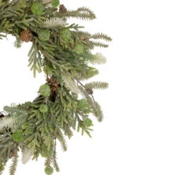 Northlight Artificial Christmas Wreath With Frosted Foliage And Pine Cones - 24" - Unlit -Winter Decor Store northlight yk93238 2update 60627.1659124019