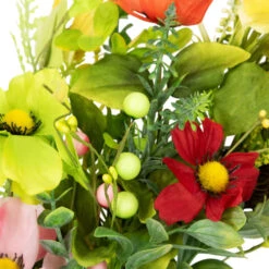 Poppy And Eucalyptus Spring Wreath - 26" - Red And Yellow -Winter Decor Store northlight yk95700 03 40774.1707072530