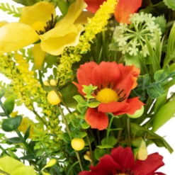 Poppy And Eucalyptus Spring Wreath - 26" - Red And Yellow -Winter Decor Store northlight yk95700 04 15917.1707072530