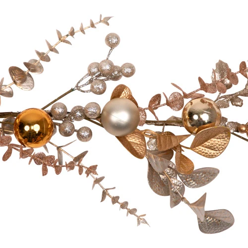 Northlight Glittered Mixed Leaves And Berries Artificial Christmas Garland - 6' X 9" - Unlit 6 Northlight Glittered Mixed Leaves And Berries Artificial Christmas Garland - 6' X 9" - Unlit - Image 6