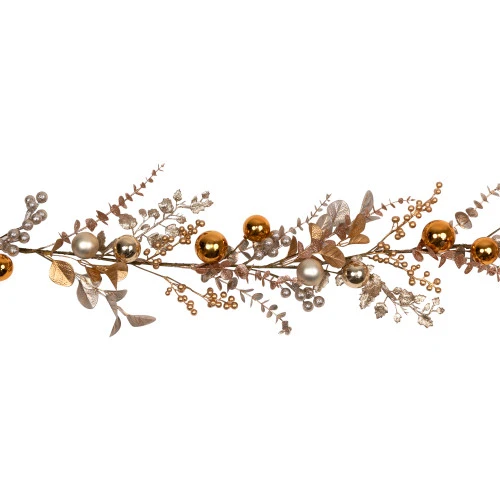 Northlight Glittered Mixed Leaves And Berries Artificial Christmas Garland - 6' X 9" - Unlit 3 Northlight Glittered Mixed Leaves And Berries Artificial Christmas Garland - 6' X 9" - Unlit - Image 3