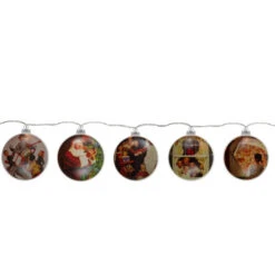 Northlight Set Of 5 Norman Rockwell Glass Christmas Disc Lights -Winter Decor Store northlight yl93421 2 23799.1661887121
