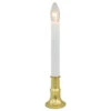 Northlight 9" White And Gold C7 Light Christmas Candle Lamp With Timer