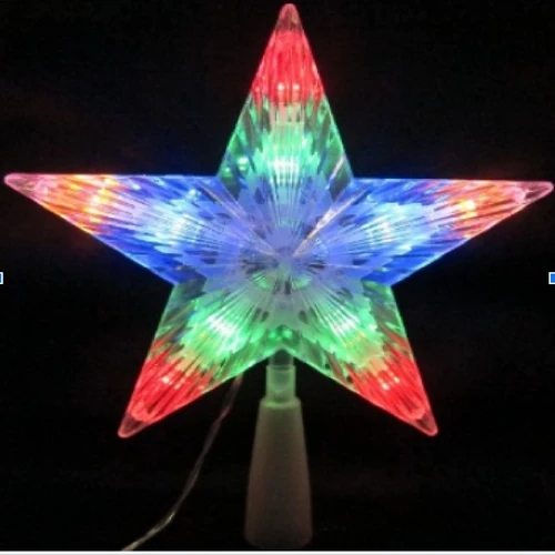 Northlight 8" Pre-Lit Clear Crystal Star Christmas Tree Topper - Multicolor LED Lights 2 Northlight 8" Pre-Lit Clear Crystal Star Christmas Tree Topper - Multicolor LED Lights - Image 2