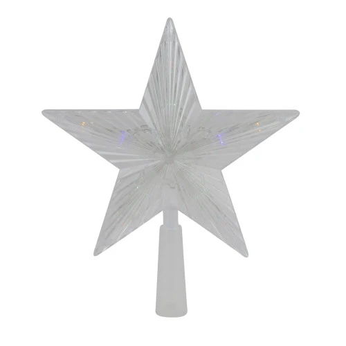 Northlight 8" Pre-Lit Clear Crystal Star Christmas Tree Topper - Multicolor LED Lights 1 Northlight 8" Pre-Lit Clear Crystal Star Christmas Tree Topper - Multicolor LED Lights