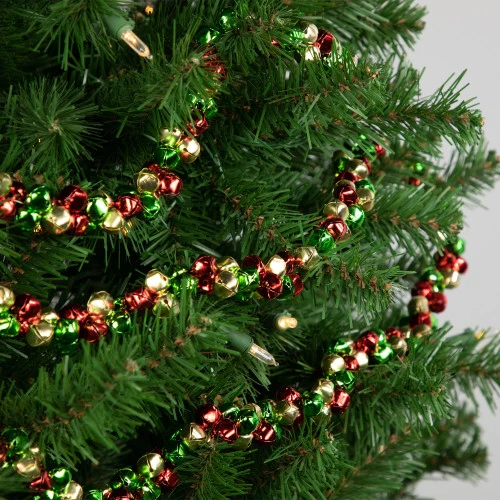 Northlight 5' Green, Gold And Red Jingle Bell Christmas Garland, Unlit 2 Northlight 5' Green, Gold And Red Jingle Bell Christmas Garland, Unlit - Image 2