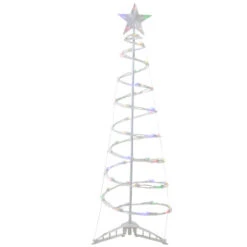 Northlight LED Lighted Spiral Cone Tree Outdoor Christmas Decoration - 4' - Multi Lights