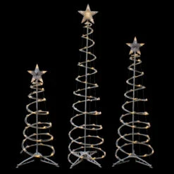 Northlight Set Of 3 LED Lighted Warm White Outdoor Spiral Christmas Cone Trees 3', 4', And 6' -Winter Decor Store northlight ys92339 2 88797.1637843753
