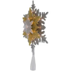 Northlight 13.75" Lighted Gold And Silver Snowflake Christmas Tree Topper, Clear Lights -Winter Decor Store northlight ys93829 3 63572.1677147728