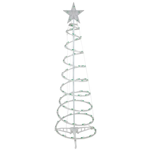 Northlight 4' Pre-Lit Spiral Outdoor Christmas Tree With Star Topper, Green Lights 1 Northlight 4' Pre-Lit Spiral Outdoor Christmas Tree With Star Topper, Green Lights