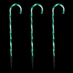 Northlight Set Of 3 Green And White Twinkle Candy Cane Pathway Markers 26" -Winter Decor Store northlight ys99372 on20black 45105.1686230521