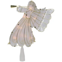 Northlight 10" Gold Angel Tree Topper, Warm White Lights -Winter Decor Store northlight ys99374 2 80819.1682684291