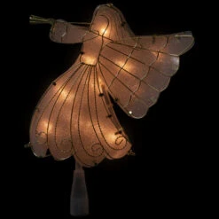 Northlight 10" Gold Angel Tree Topper, Warm White Lights -Winter Decor Store northlight ys99374 onblack 21377.1682684291