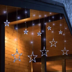 Northlight Christmas Stars Icicle Lights - 8.25' - Pure White LED Lights - Clear Wire - 12ct