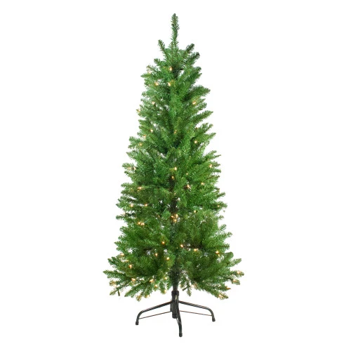 Northlight 4.5' Pre-Lit White River Fir Artificial Pencil Christmas Tree - Clear Lights 1 Northlight 4.5' Pre-Lit White River Fir Artificial Pencil Christmas Tree - Clear Lights