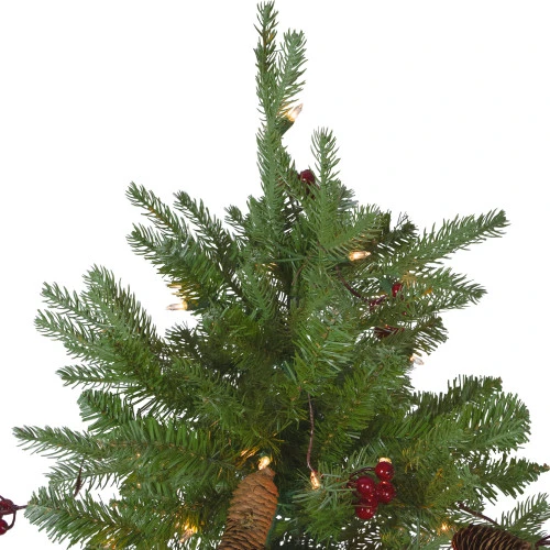 Northlight Real Touch™? Pre-Lit Medium Mixed Winter Berry Pine Artificial Christmas Tree - 7.5' - Clear Lights 4 Northlight Real Touch™? Pre-Lit Medium Mixed Winter Berry Pine Artificial Christmas Tree - 7.5' - Clear Lights - Image 4
