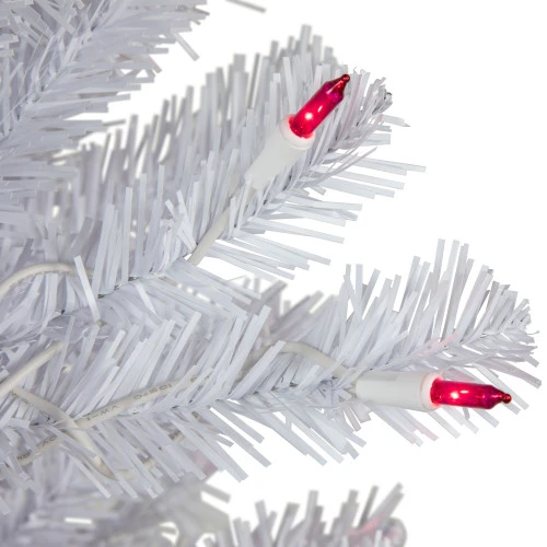 Northlight 6.5’ Pre-Lit Slim Geneva White Spruce Artificial Christmas Tree, Pink Lights 3 Northlight 6.5’ Pre-Lit Slim Geneva White Spruce Artificial Christmas Tree, Pink Lights - Image 3