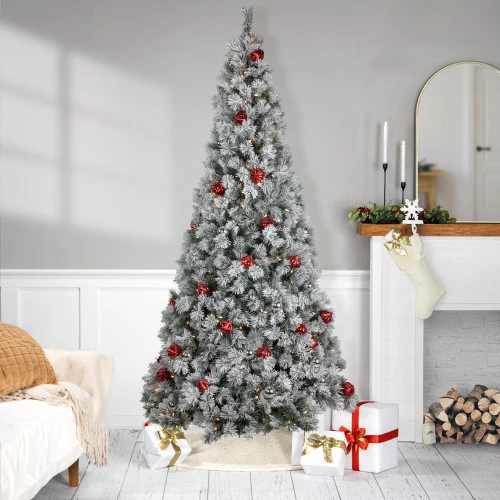 Northlight Pre-Lit Snowy Bristle Pine Artificial Christmas Tree - 7.5' - Warm White LED Lights 2 Northlight Pre-Lit Snowy Bristle Pine Artificial Christmas Tree - 7.5' - Warm White LED Lights - Image 2