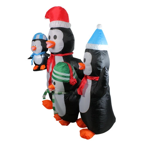 Northlight Lighted Inflatable Penguin Family Christmas Yard Art - 5' - Cool White Lights 2 Northlight Lighted Inflatable Penguin Family Christmas Yard Art - 5' - Cool White Lights - Image 2