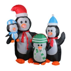Northlight Lighted Inflatable Penguin Family Christmas Yard Art - 5' - Cool White Lights