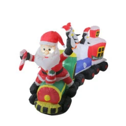Northlight Lighted Santa And Penguins On Train Outdoor Christmas Inflatable - 6.5' -Winter Decor Store northlight zg15627 1 25587.1588415667