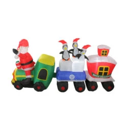 Northlight Lighted Santa And Penguins On Train Outdoor Christmas Inflatable - 6.5' -Winter Decor Store northlight zg15627 2 13459.1588415667