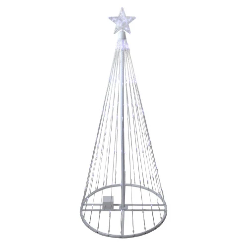 Northlight LED Lighted Show Cone Outdoor Christmas Tree - 4' - White - Pure White 2 Northlight LED Lighted Show Cone Outdoor Christmas Tree - 4' - White - Pure White - Image 2